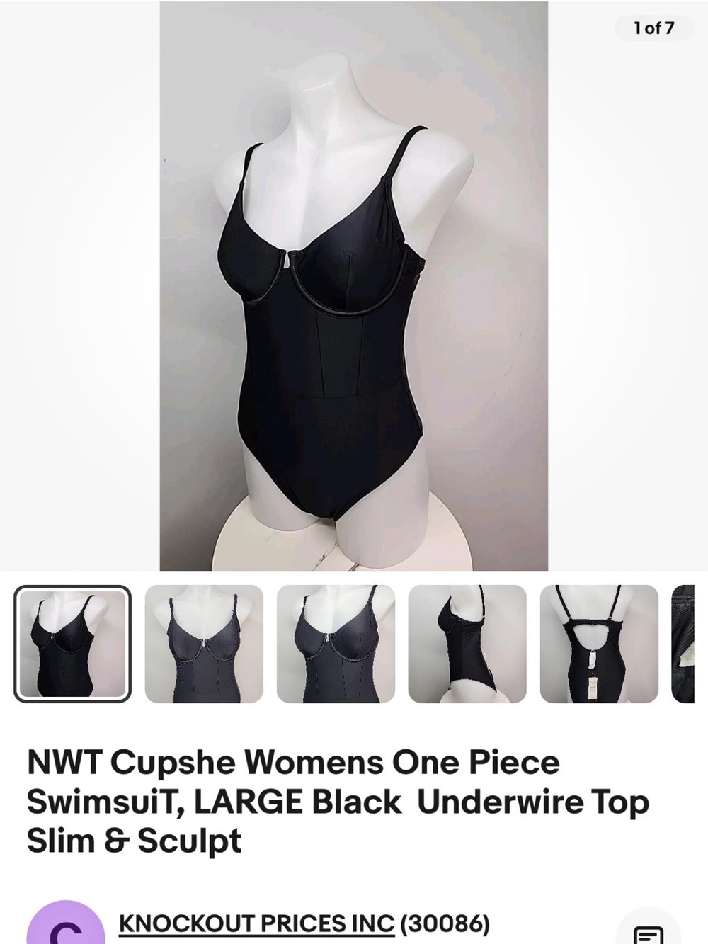 Cupshe Black One-Piece Underwire Swimsuit